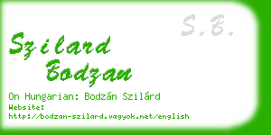 szilard bodzan business card